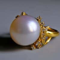 burmese pearl ring, burmese south sea pearls, 14mm south sea pearl price, 14mm pearl ring, 15mm pearl ring for sale, large vintage pearl rings, big vintage pearl ring, pearl ring singpore, Gem Gardener