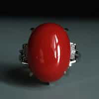 Coral Dome Ring, ox blood red coral, art deco coral ring, antique coral ring, vintage red coral ring, antique art deco rings, red coral ring singapore, Gem Gardener