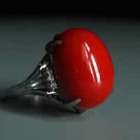 Coral Dome Ring, ox blood red coral, art deco coral ring, antique coral ring, vintage red coral ring, antique art deco rings, red coral ring singapore, Gem Gardener