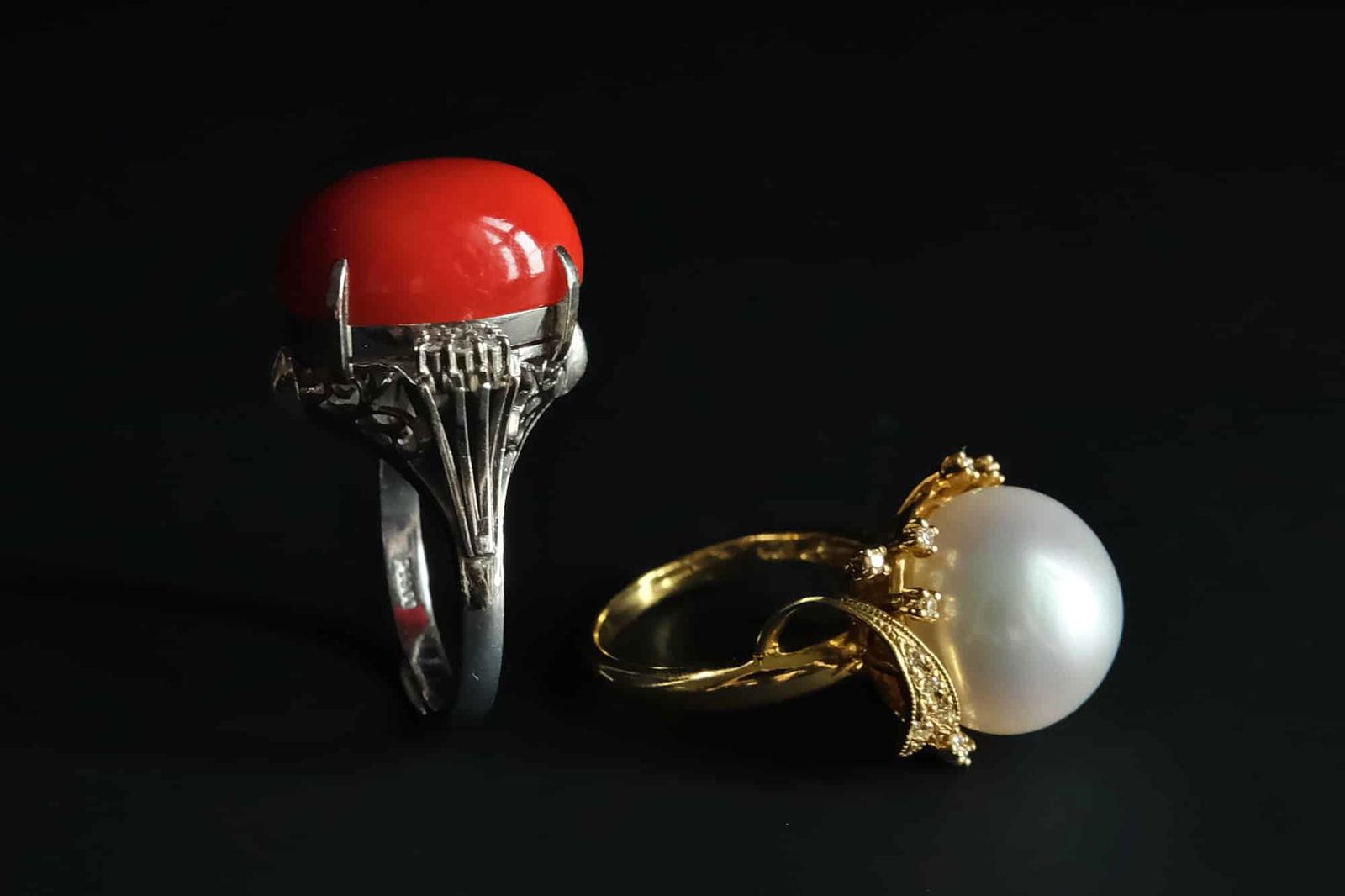 Coral Dome Ring, ox blood red coral, art deco coral ring, antique coral ring, vintage red coral ring, antique art deco rings, red coral ring singapore, Gem Gardener