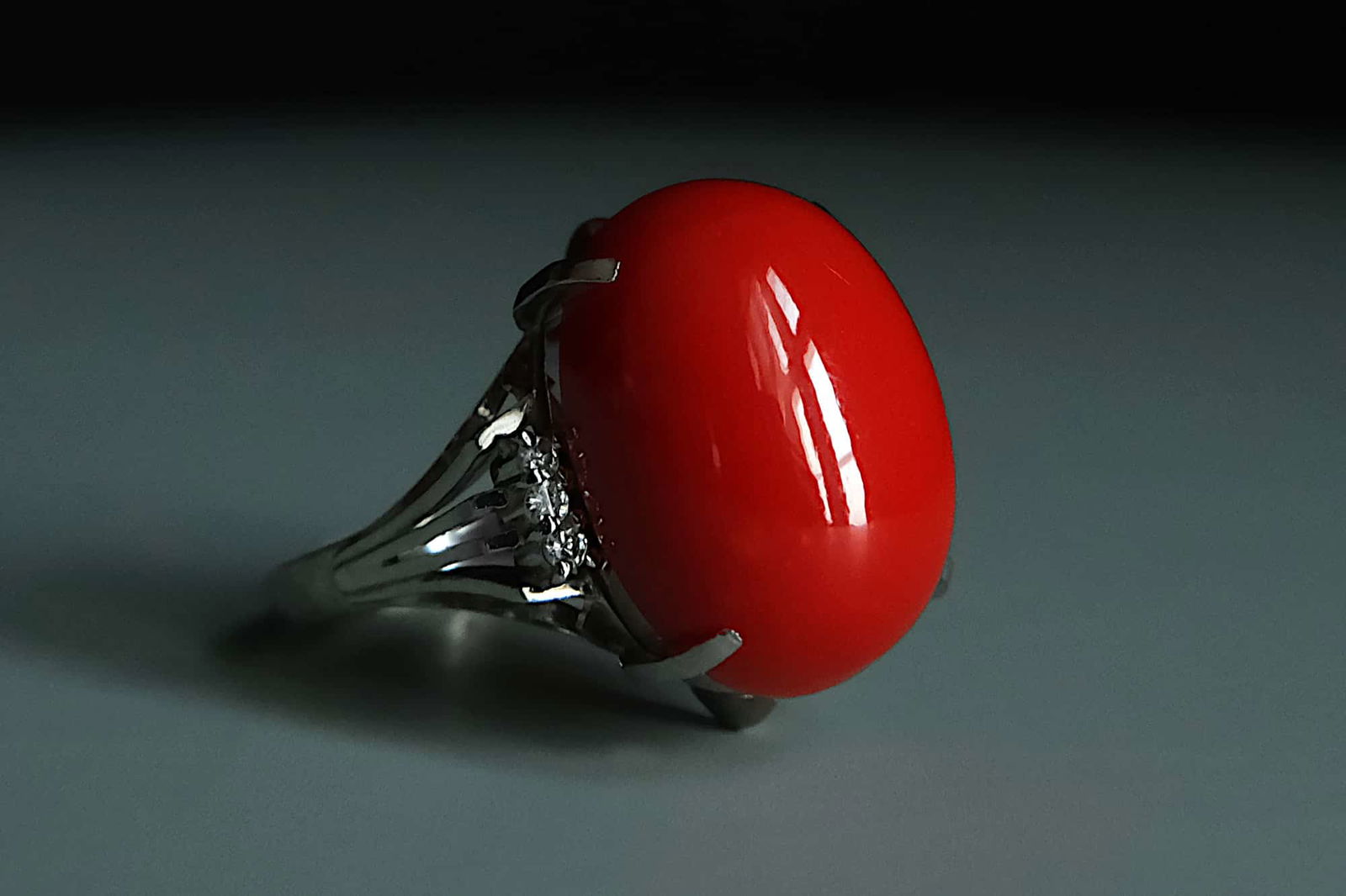 Coral Dome Ring, ox blood red coral, art deco coral ring, antique coral ring, vintage red coral ring, antique art deco rings, red coral ring singapore, Gem Gardener