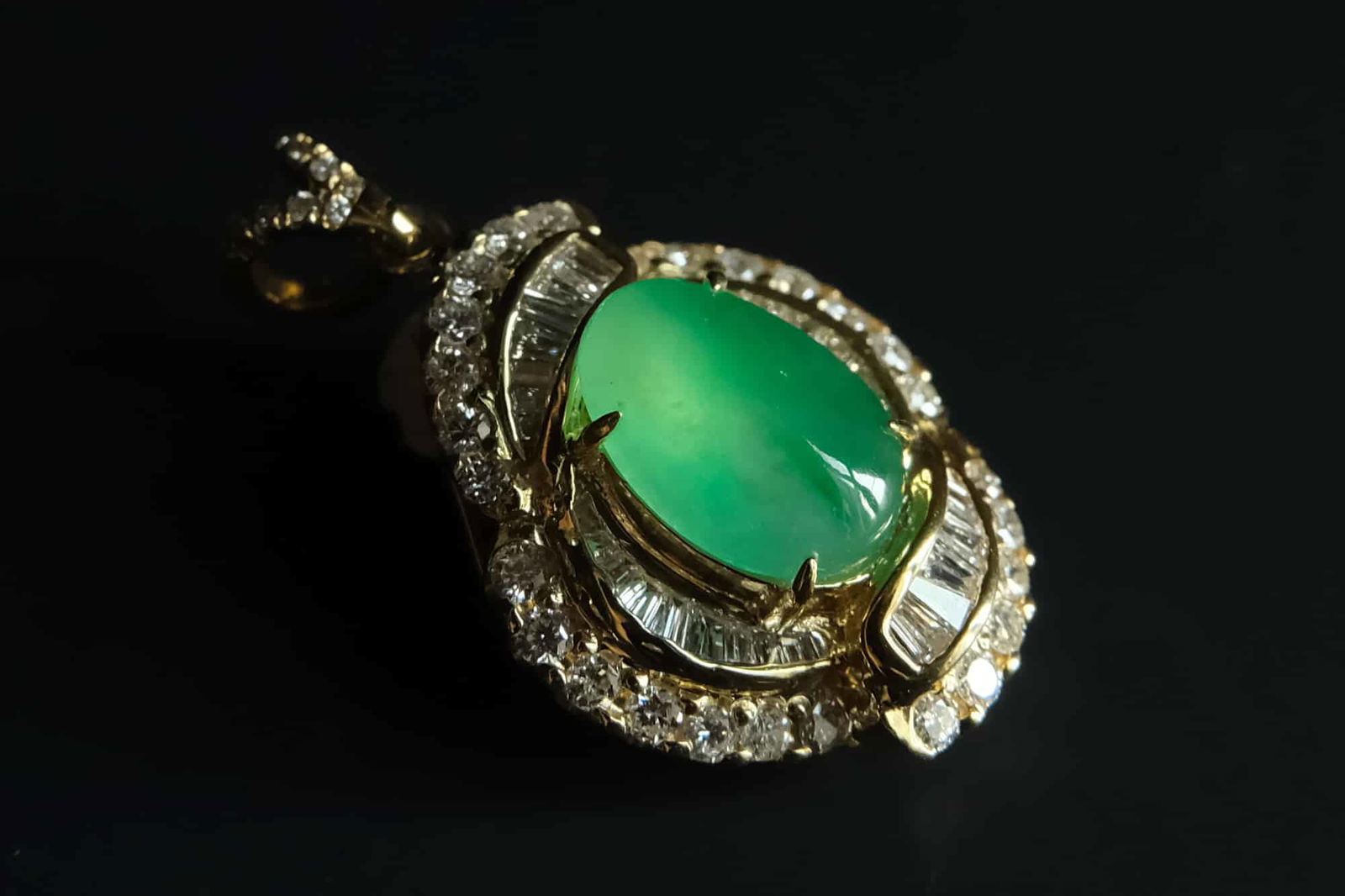 jade and diamond pendant, jade pendant singapore, vintage jade pendant for sale, antique chinese jade jewelry for sale, light green jade pendant, jadeite pendant cabochon, chinese jade pendant, Gem Gardener