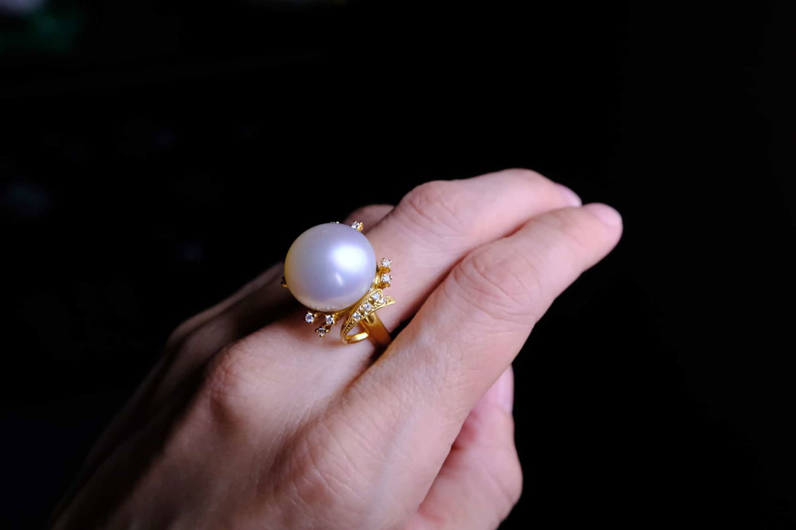 burmese pearl ring, burmese south sea pearls, 14mm south sea pearl price, 14mm pearl ring, 15mm pearl ring for sale, large vintage pearl rings, big vintage pearl ring, pearl ring singpore, Gem Gardener