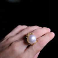 burmese pearl ring, burmese south sea pearls, 14mm south sea pearl price, 14mm pearl ring, 15mm pearl ring for sale, large vintage pearl rings, big vintage pearl ring, pearl ring singpore, Gem Gardener