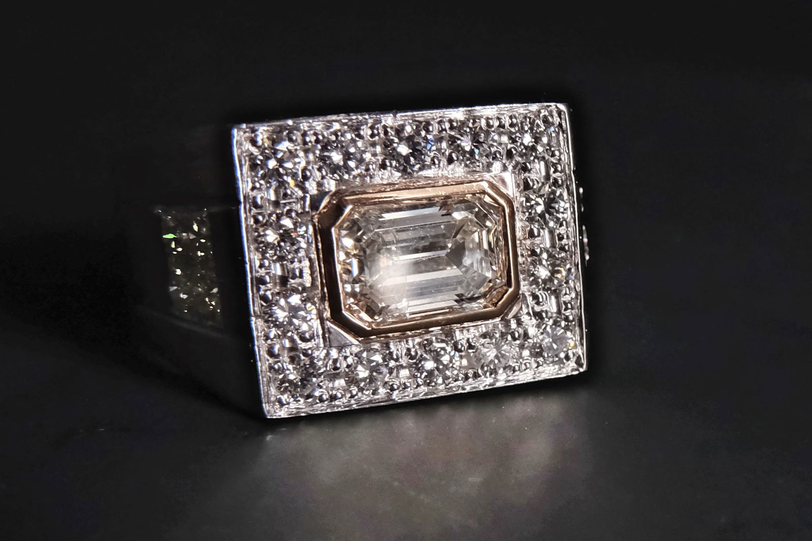 Mens Bezel Diamond Ring, vintage rings for men, mens ring singapore, mens emerald cut diamond ring, vintage mens diamond rings for sale, mens diamond rings etsy, Gem Gardener