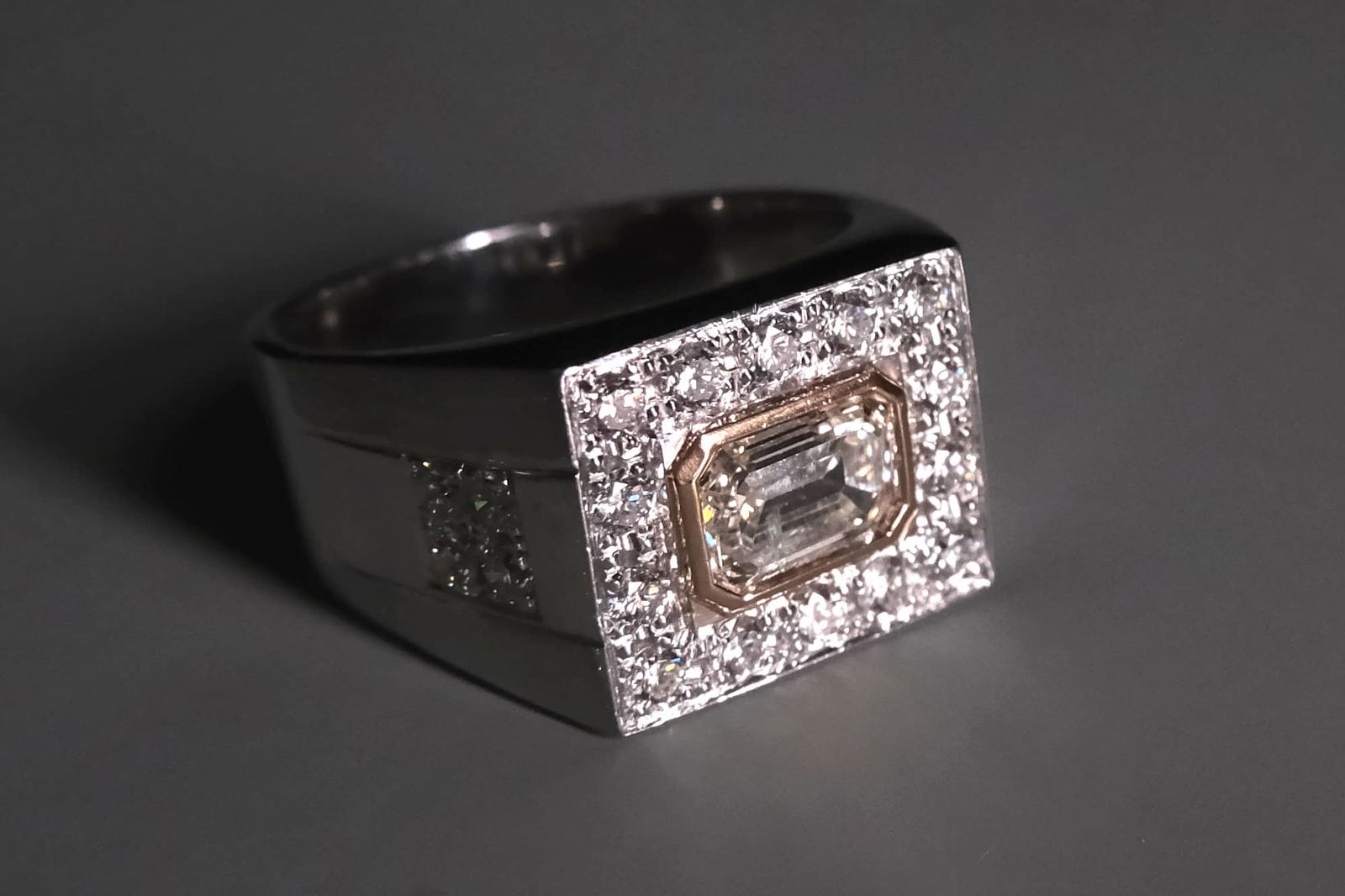 Mens Bezel Diamond Ring, vintage rings for men, mens ring singapore, mens emerald cut diamond ring, vintage mens diamond rings for sale, mens diamond rings etsy, Gem Gardener