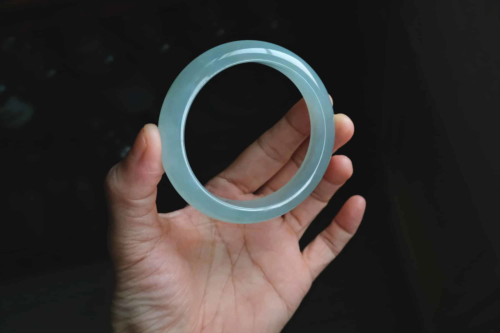 light green jade bangle, icy green jadeite bangle, pale green jade bangle, jade bangle singapore, translucent green jadeite bangle, fine jade jewelry hong kong, Gem Gardener