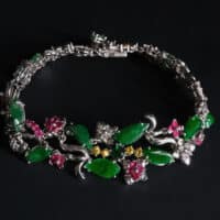 vintage jade bracelet, vintage jade jewelry for sale, chinese jade bracelet, jade and diamond bracelet, tutti frutti gemstone bracelet, ruby jade bracelet, jade jewellery singapore, Gem Gardener