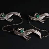 Kerosang Brooch, peranakan brooch singapore, white gold brooch, kerongsang brooch pin, antique peranakan jewellery, Gem Gardener