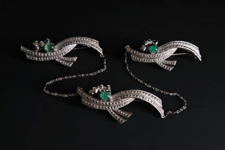 Kerosang Brooch, peranakan brooch singapore, white gold brooch, kerongsang brooch pin, antique peranakan jewellery, Gem Gardener