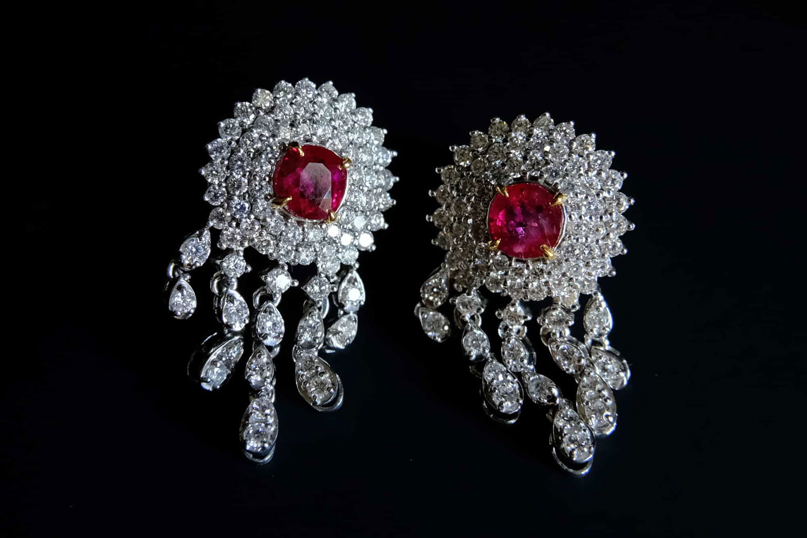 Ruby Drop Earrings, burma ruby jewelry, ruby earrings singapore, art deco ruby earrings, drop earrings singapore, ruby jewellery singapore, Gem Gardener