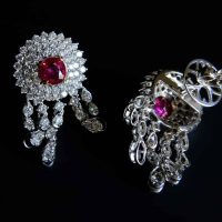 Ruby Drop Earrings, burma ruby jewelry, ruby earrings singapore, art deco ruby earrings, drop earrings singapore, ruby jewellery singapore, Gem Gardener