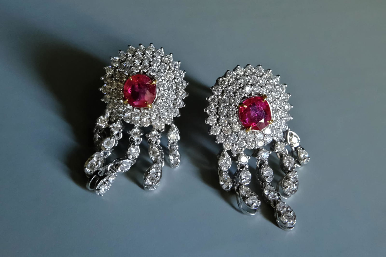 Ruby Drop Earrings, burma ruby jewelry, ruby earrings singapore, art deco ruby earrings, drop earrings singapore, ruby jewellery singapore, Gem Gardener