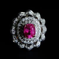 vintage pink sapphire ring, burmese pink sapphire, hot pink sapphire ring, burma pink sapphire, pink sapphire ring with diamonds, pink sapphire ring singapore, vintage jewellery singapore, vintage rings singapore, Gem Gardener