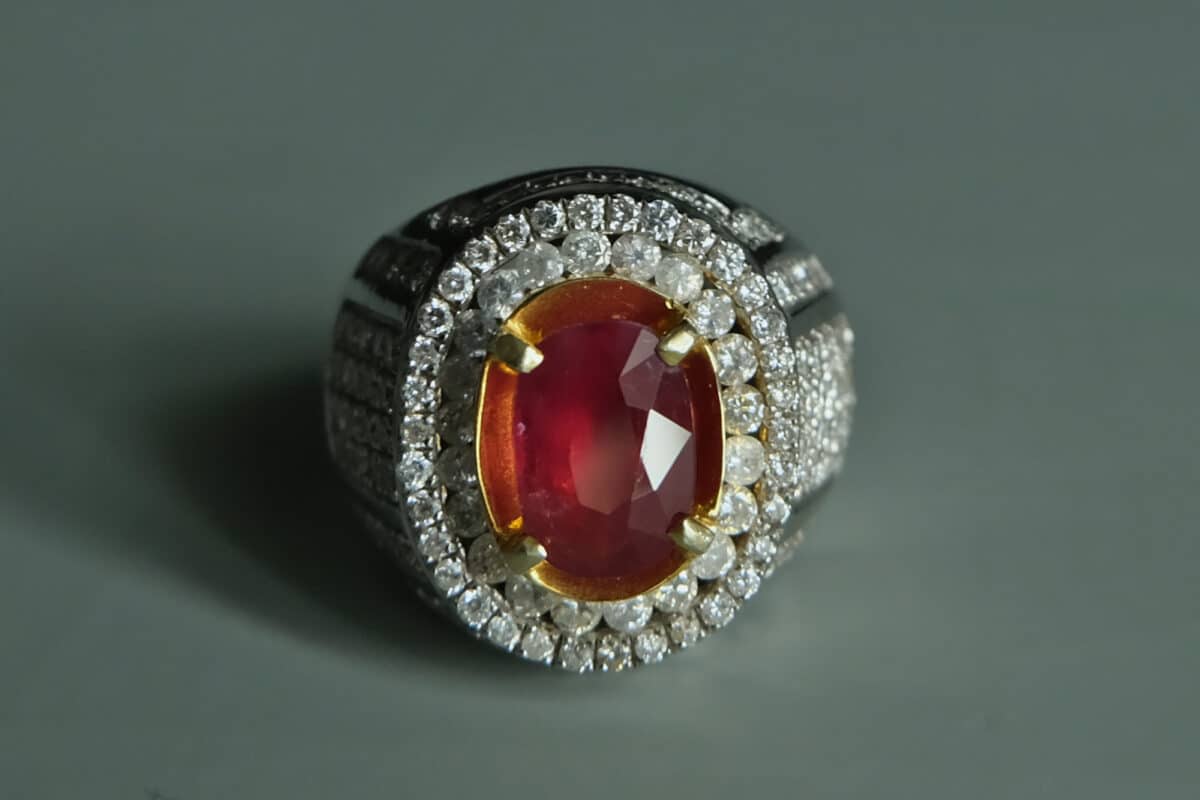 3ct Vintage Mens Gold Ruby Ring | GG