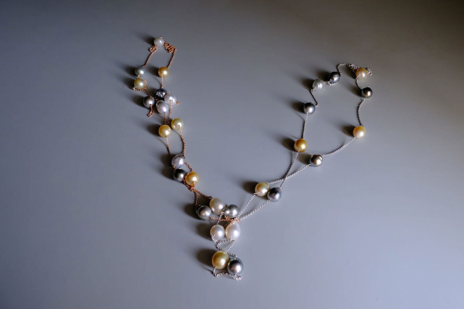 pearl necklace long gold, baroque pearl necklace long, South Sea Baroque Pearl Necklace, baroque pearl necklace choker, double chain pearl long necklace, double strand pearl long necklace, baroque pearl necklace singapore, Gem Gardener
