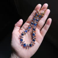 Blue Sapphire Necklace Gold, vintage blue sapphire necklace, blue sapphire necklace singapore, burmese sapphire necklace, sapphire jewellery singapore, buy sapphire necklace earring set, natural blue sapphire necklace for sale, Gem Gardener