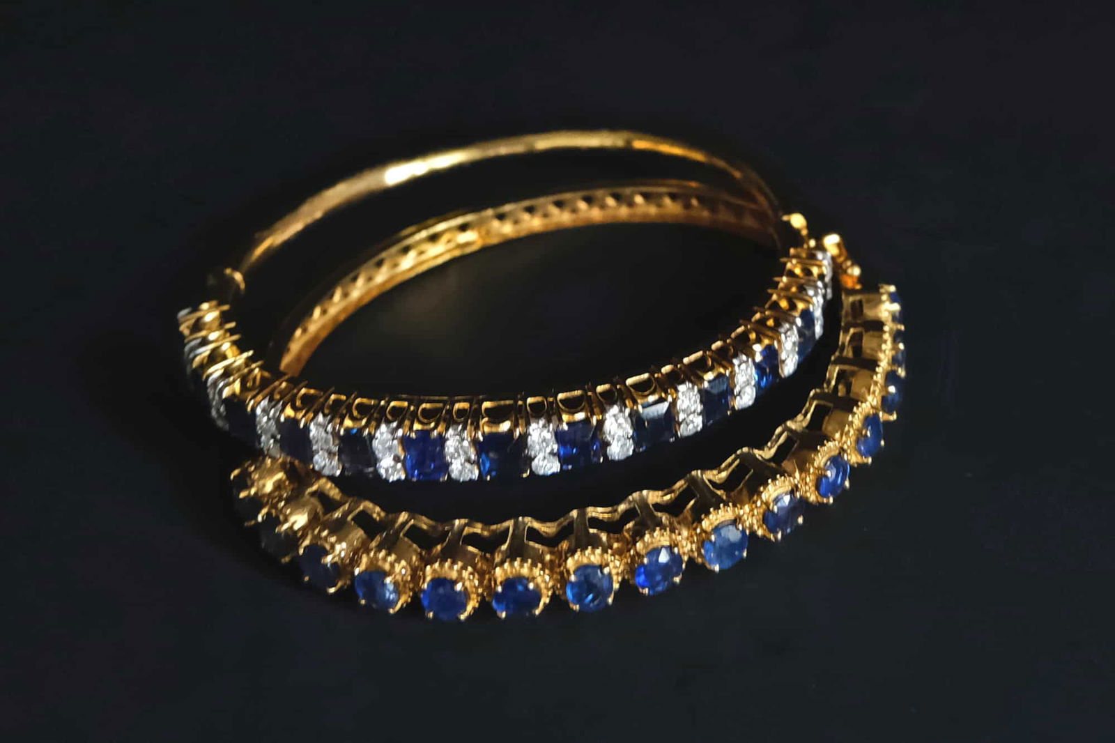 Sapphire Bracelet Cuff Bangle, Burmese Sapphire Bracelet, blue sapphire bangle bracelet, vintage chinese gold jewelry, dainty gold bangle bracelet, chinese gold bangle bracelets, blue sapphire bracelet yellow gold, Gem Gardener