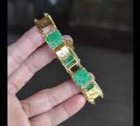 carved jade bracelet yellow gold video