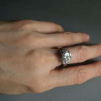 vintage platinum diamond ring, antique platinum diamond ring, diamond ring singapore, 1.5ct diamond ring, mid century diamond ring for sale, antique jewellery singapore, vintage rings singapore, vintage engagement ring singapore, Gem Gardener