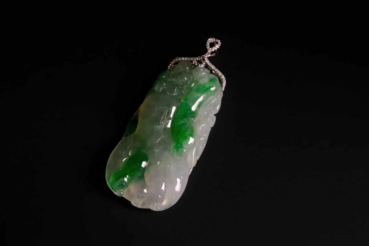carved jade pendant, translucent jade pendant, carved jade pendants for sale, jade pendant singapore, fine jade jewelry hong kong, green jadeite carved pendant, Gem Gardener