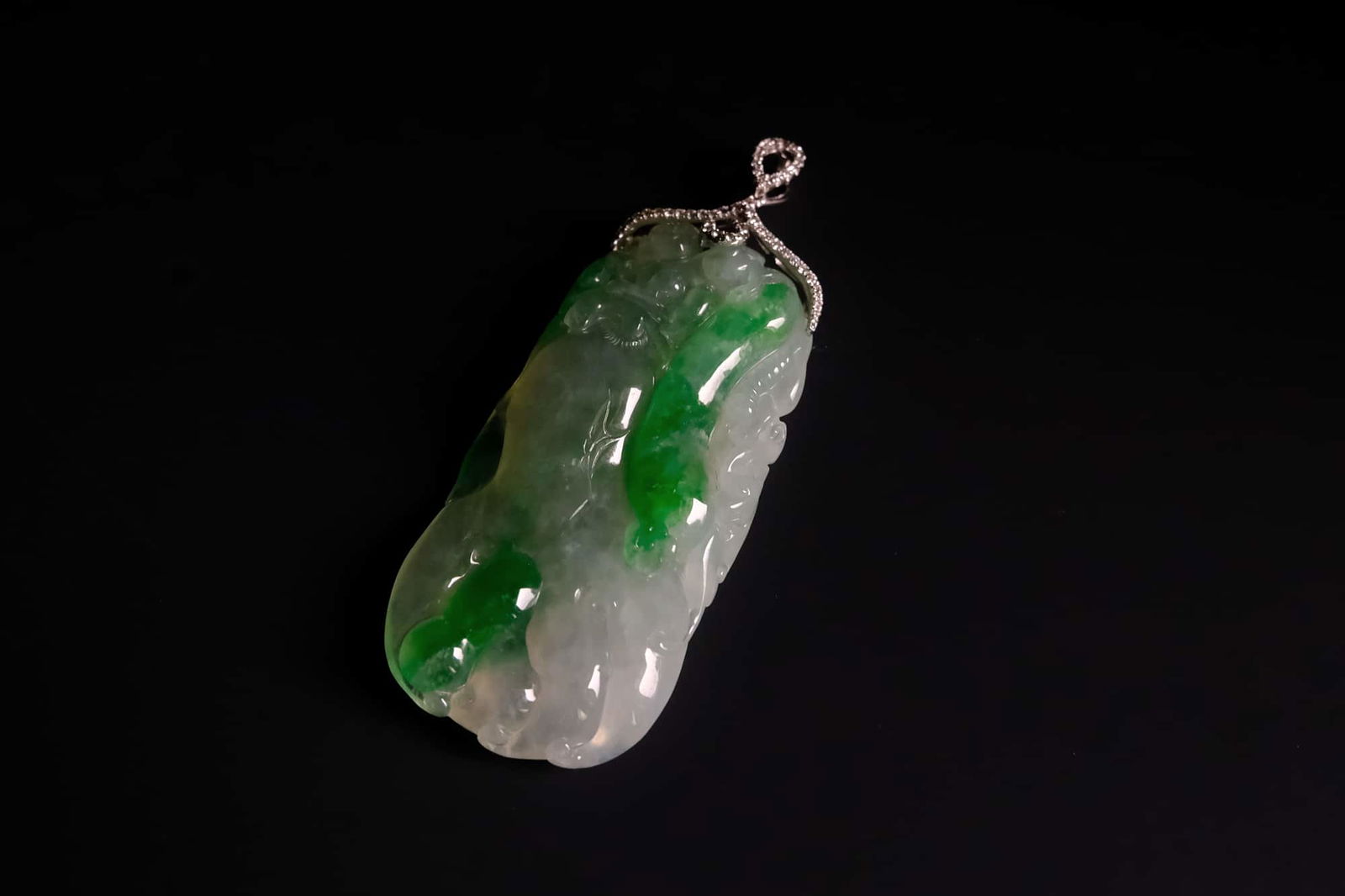 carved jade pendant, translucent jade pendant, carved jade pendants for sale, jade pendant singapore, fine jade jewelry hong kong, green jadeite carved pendant, Gem Gardener