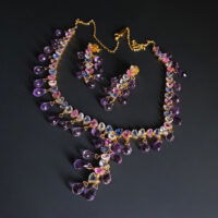 amethyst and sapphire necklace, amethyst necklace and earring set, sapphire necklace singapore, sapphire bridal necklace set, amethyst necklace singapore, sapphire jewellery singapore, amethyst jewellery singapore