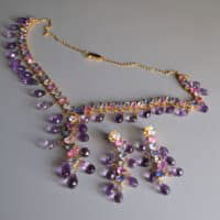 amethyst and sapphire necklace, amethyst necklace and earring set, sapphire necklace singapore, sapphire bridal necklace set, amethyst necklace singapore, sapphire jewellery singapore, amethyst jewellery singapore