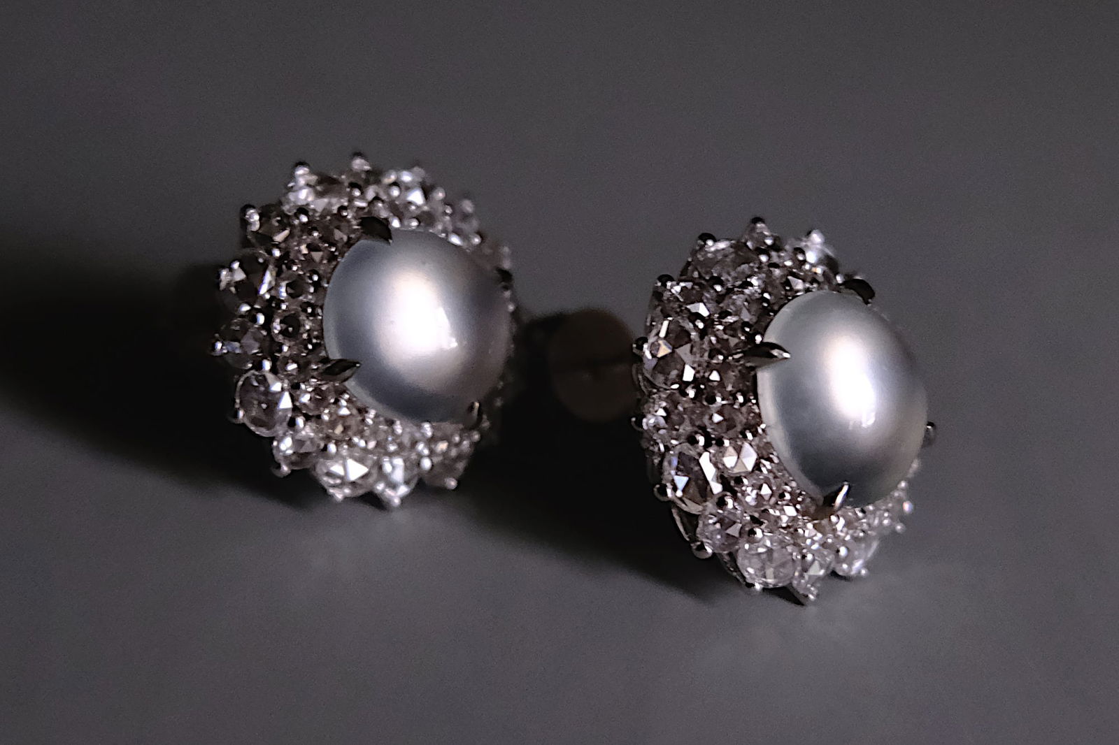 White Jade Stud Earrings, 翡翠, 玻璃种, jade stud earrings singapore, ice jade earrings, white jade earrings for sale, luminous jade, jade earrings singapore, Gem Gardener