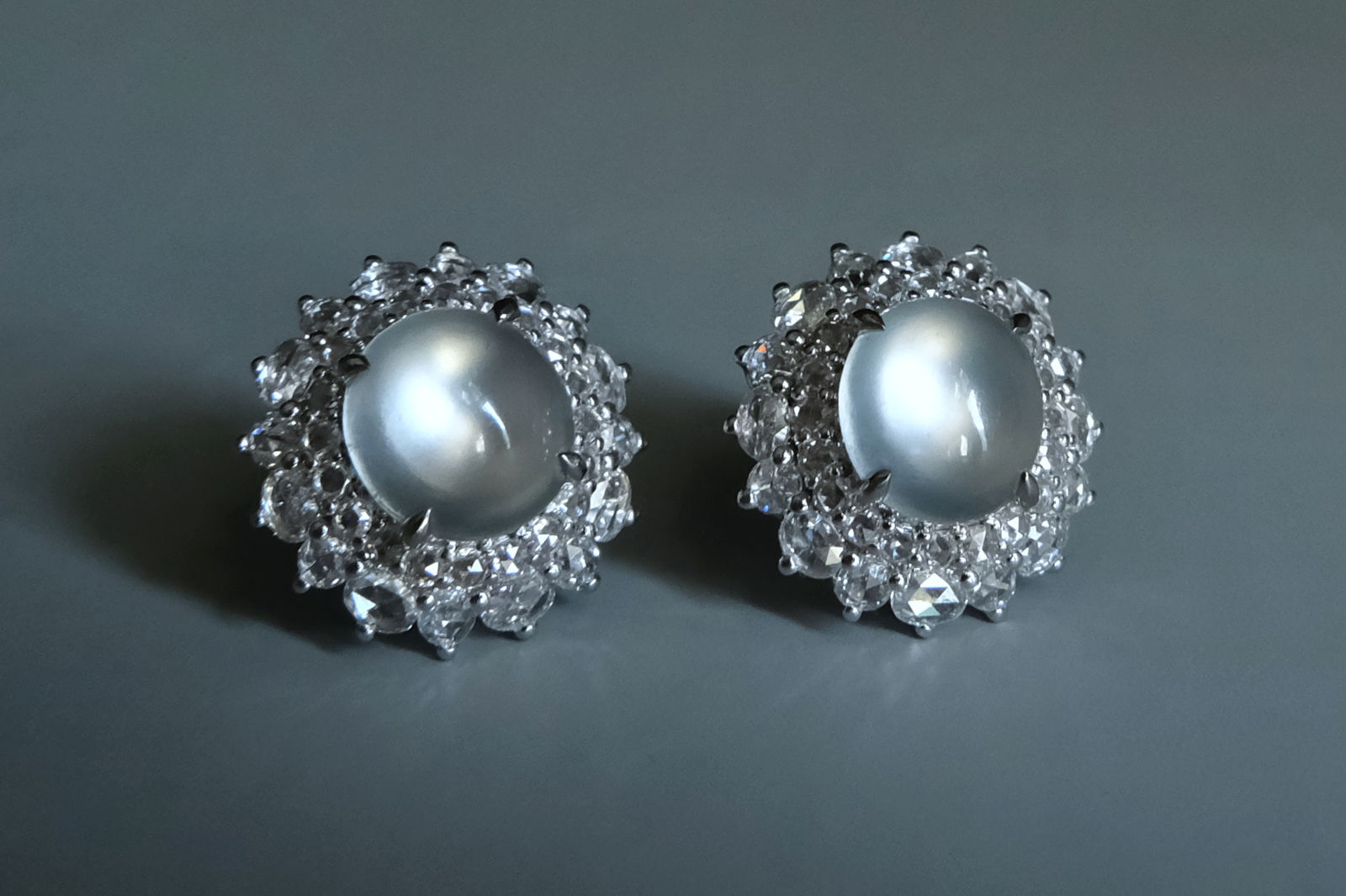 White Jade Stud Earrings, 翡翠, 玻璃种, jade stud earrings singapore, ice jade earrings, white jade earrings for sale, luminous jade, jade earrings singapore, Gem Gardener