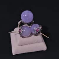 Jade Earrings Ring Set, lavender jade earrings, lavender jadeite ring, purple jade set, lavender jade jewelry, lavender jade singapore, purple jade singapore, Jade jewellery singapore, Gem Gardener