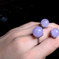 Jade Earrings Ring Set, lavender jade earrings, purple jade set, lavender jade jewelry, lavender jade singapore, purple jade singapore, Jade jewellery singapore, Gem Gardener