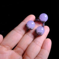 Jade Earrings Ring Set, lavender jade earrings, purple jade set, lavender jade jewelry, lavender jade singapore, purple jade singapore, Jade jewellery singapore, Gem Gardener