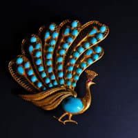 antique peacock brooch, vintage peacock brooch, antique turquoise brooch, vintage turquoise brooch, antique gold brooches for sale, antique gold brooch for men, vintage brooch singapore, gold brooch singapore, peacock jewelry, Gem Gardener