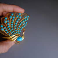 antique peacock brooch, vintage peacock brooch, antique turquoise brooch, vintage turquoise brooch, antique gold brooches for sale, antique gold brooch for men, vintage brooch singapore, gold brooch singapore, peacock jewelry, Gem Gardener