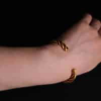 Solid Gold Cuff Bangle, gold twisted cuff bangle, 24k Gold Bangle Bracelet, gold bangle antique bracelet, antique gold chinese jewelry, 24k antique gold, antique gold bangles for sale, chinese 24k gold bangle, antique peranakan jewellery, Gem Gardener