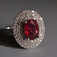 unheated ruby ring, oval ruby ring, natural unheated untreated ruby, ruby ring singapore, ruby engagement ring with diamonds, ruby engagement ring singapore, ruby halo rings for sale, Gem Gardener