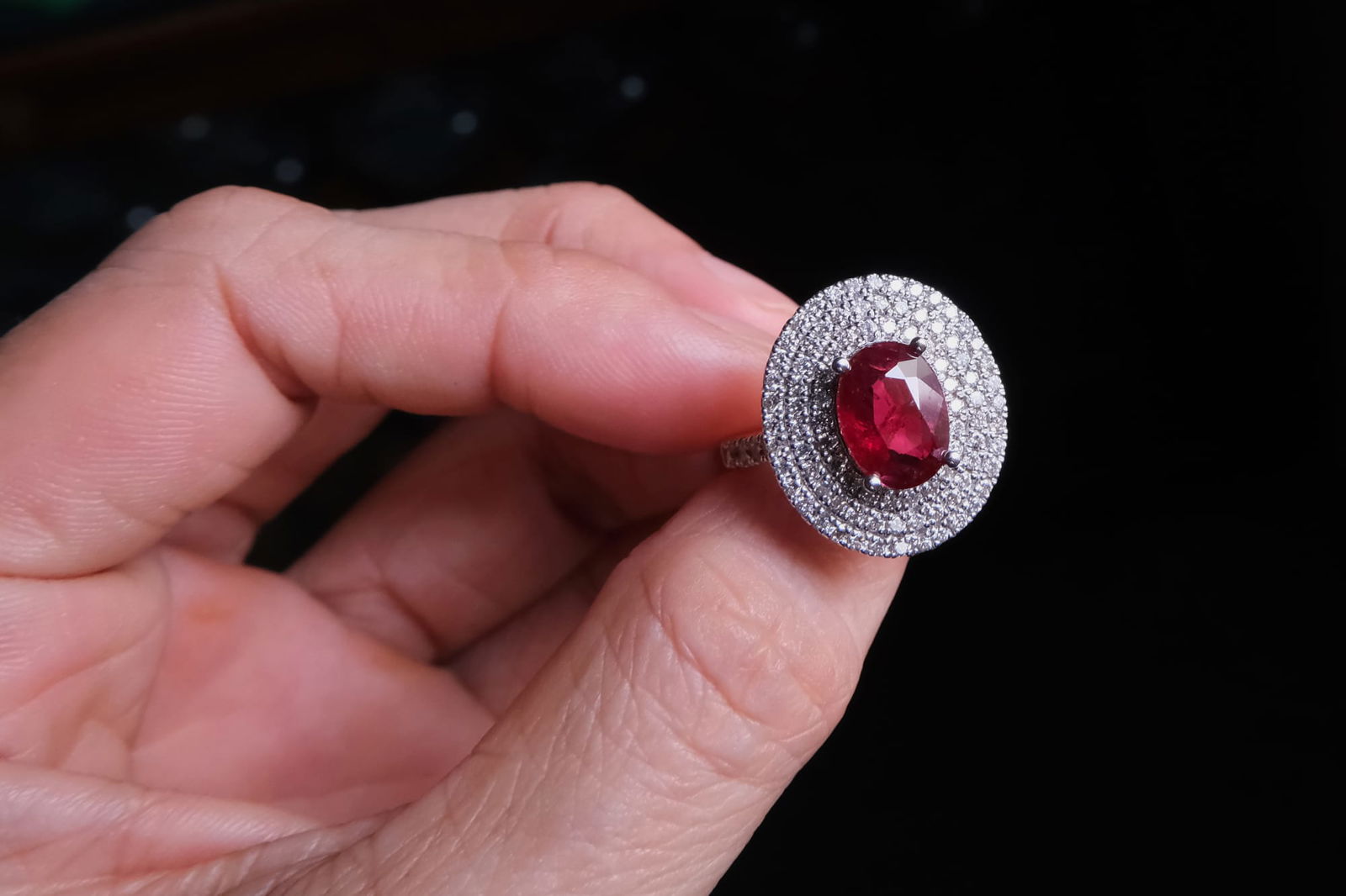 unheated ruby ring, oval ruby ring, natural unheated untreated ruby, ruby ring singapore, ruby engagement ring with diamonds, ruby engagement ring singapore, ruby halo rings for sale, Gem Gardener