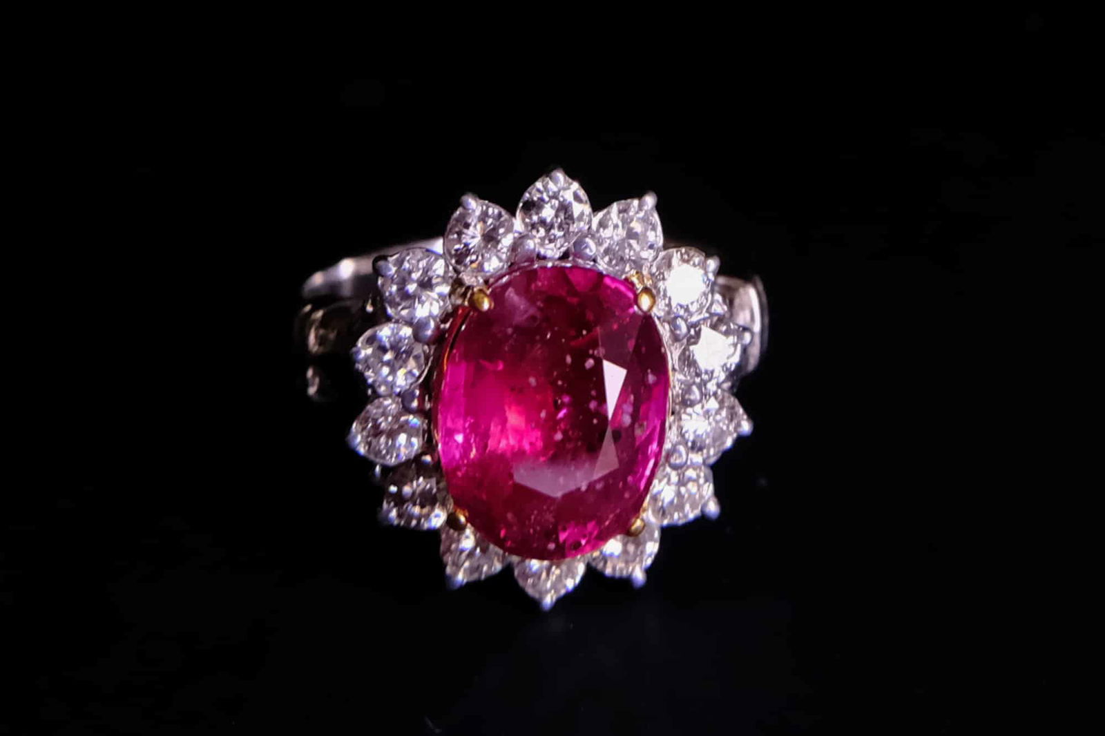 Ruby Diamond Ring Vintage, unheated ruby ring, antique style ruby ring, natural unheated untreated ruby, ruby ring singapore, ruby engagement ring with diamonds, ruby engagement ring singapore, ruby halo rings for sale, Gem Gardener