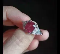 5.18ct Ruby Diamond Three Stone Ring