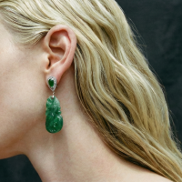 art deco jade earrings, carved jade drop earrings, jade drop earrings white gold, jade earrings singapore, teardrop jade drop earrings, jade statement earrings, jadeite jade dangle earrings, Gem Gardener