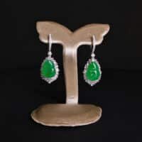Gourd Jade Earrings, 葫芦耳环, jade earrings singapore, jade jewellery singapore, jadeite earrings singapore, jade drop earrings white gold, drop earrings singapore, green jade drop earrings gold, Gem Gardener