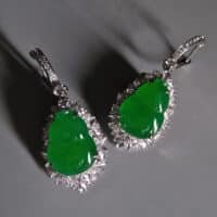 Gourd Jade Earrings, 葫芦耳环, jade earrings singapore, jade jewellery singapore, jadeite earrings singapore, jade drop earrings white gold, drop earrings singapore, green jade drop earrings gold, Gem Gardener