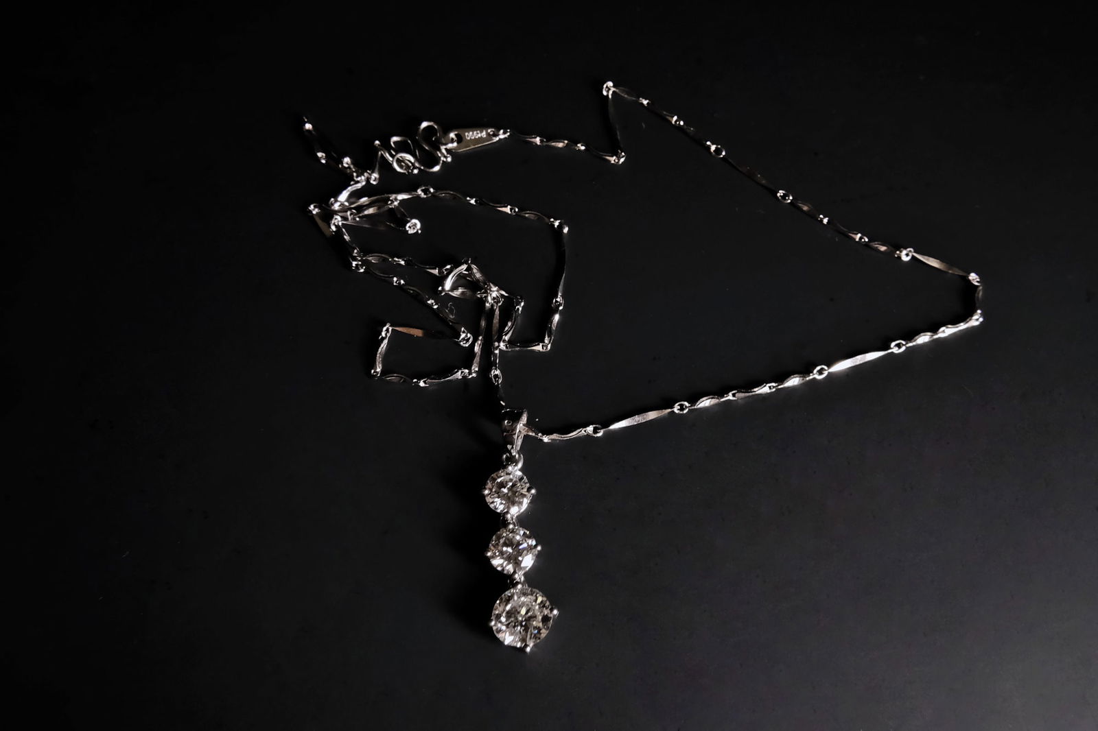 3 Stone Diamond Pendant, three stone diamond necklace, diamond pendant singapore, diamond pendant necklace, edwardian diamond pendant, edwardian style pendant necklace, diamond necklace singapore, Gem Gardener