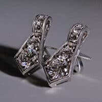 Art Deco diamond earrings, ribbon stud earrings, ribbon diamond earrings, diamond earrings singapore, diamond drop earrings, statement diamond earrings, diamond sword earrings, fine diamond jewellery online shopping, Gem Gardener