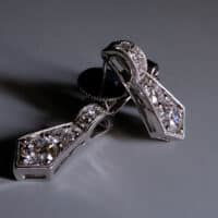 Art Deco diamond earrings, ribbon stud earrings, ribbon diamond earrings, diamond earrings singapore, diamond drop earrings, statement diamond earrings, diamond sword earrings, fine diamond jewellery online shopping, Gem Gardener