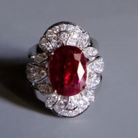 Ruby Diamond Ring, unheated ruby ring, antique style ruby ring, natural unheated untreated ruby, ruby ring singapore, ruby engagement ring with diamonds, ruby engagement ring singapore, ruby halo rings for sale, Gem Gardener