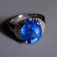 Cornflower Blue Sapphire Ring, unheated blue sapphire ring, intense cornflower blue sapphire, blue sapphire ring singapore, blue sapphire ring singapore price, unheated untreated blue sapphire, engagement ring singapore, Gem Gardener