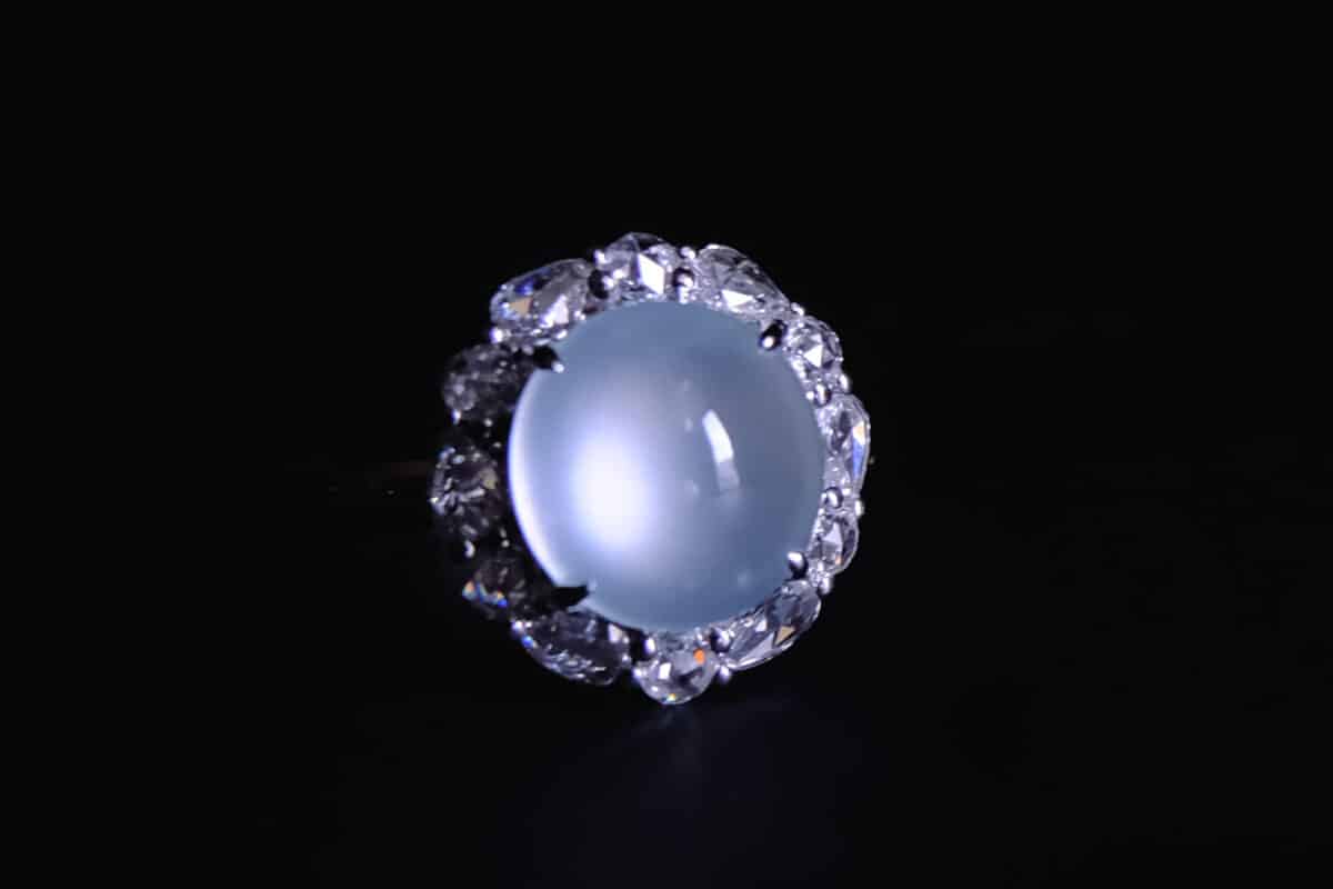 Icy Jadeite Ring, icy jadeite ring, 玻璃种, 翡翠, jade engagement rings with diamonds, icy jade engagement ring, white jade singapore, ice jade jewelry for sale, glassy jadeite, jadeite jade rings for sale, jade rings singapore, Gem Gardener