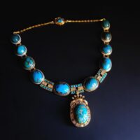 Persian Turquoise Jewelry, turquoise statement necklace chunky, antique turquoise jewellery, large turquoise necklace for sale, statement turquoise necklace, persian turquoise necklace buy, statement necklace singapore, Gem Gardener